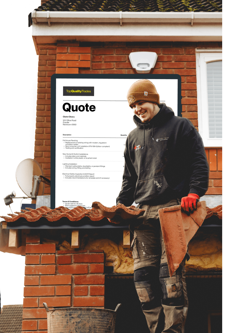 Construction handyman quoting hero image