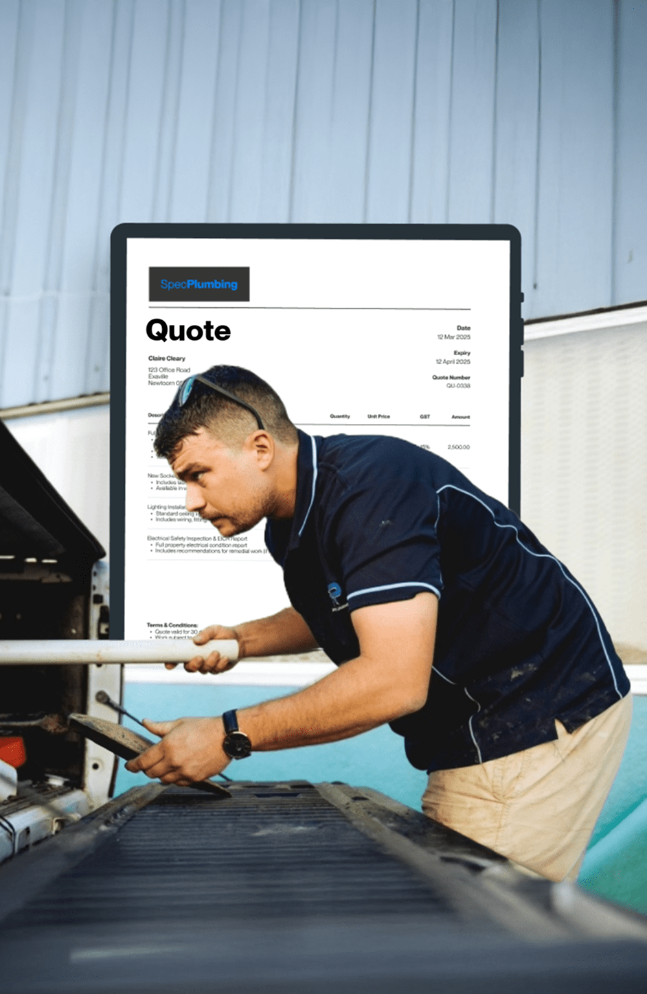 Plumbing quoting hero image