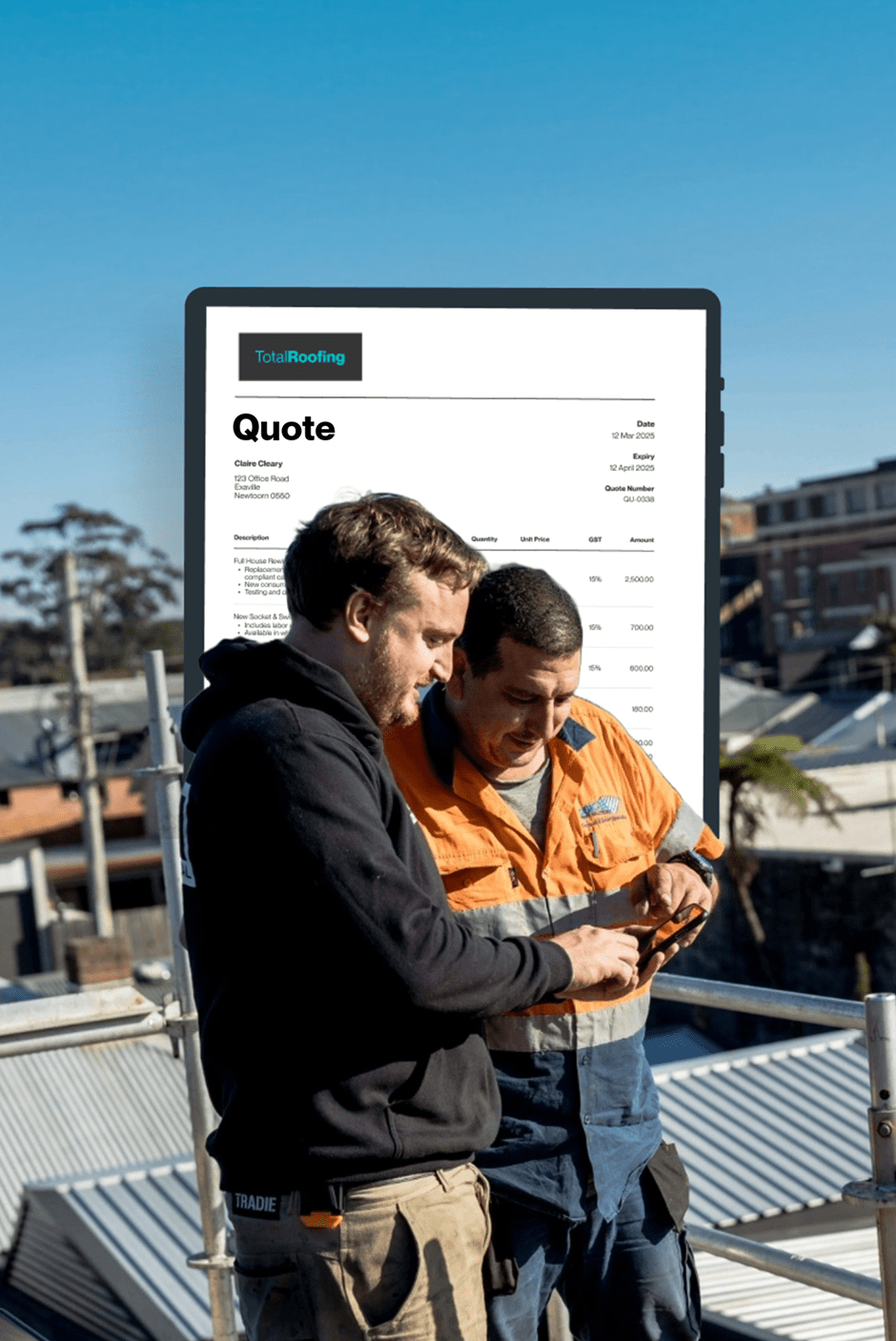 Roofing quoting hero image