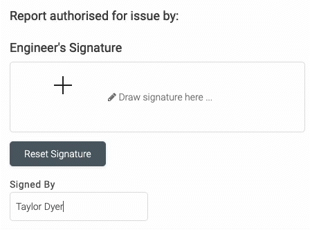 Signing an EICR Form