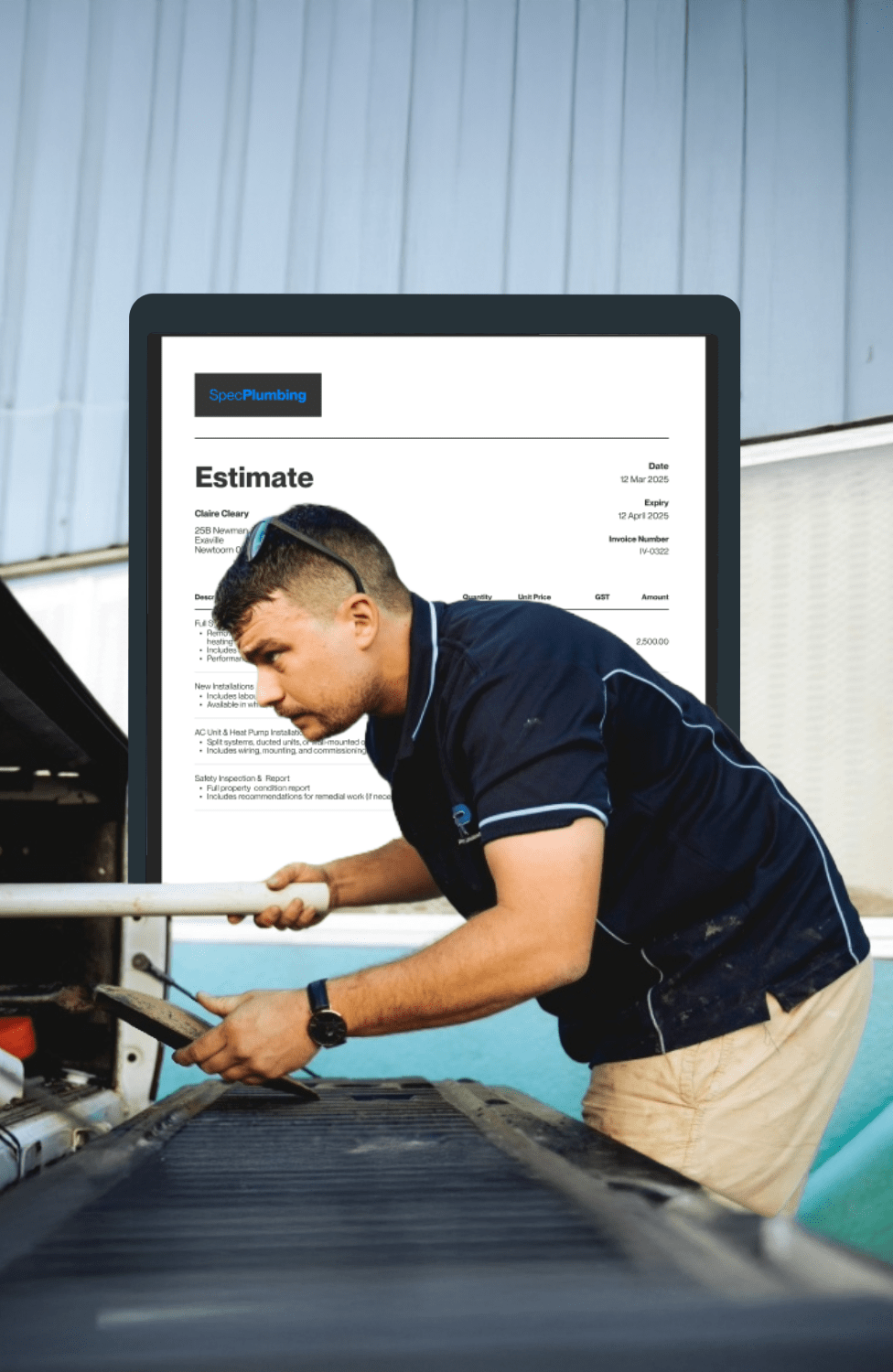 plumbing estimate page